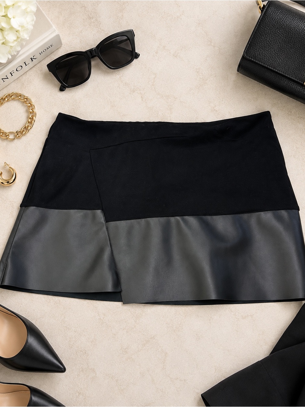 Peyton Jenson Vegan Leather Mini Skirt Medium